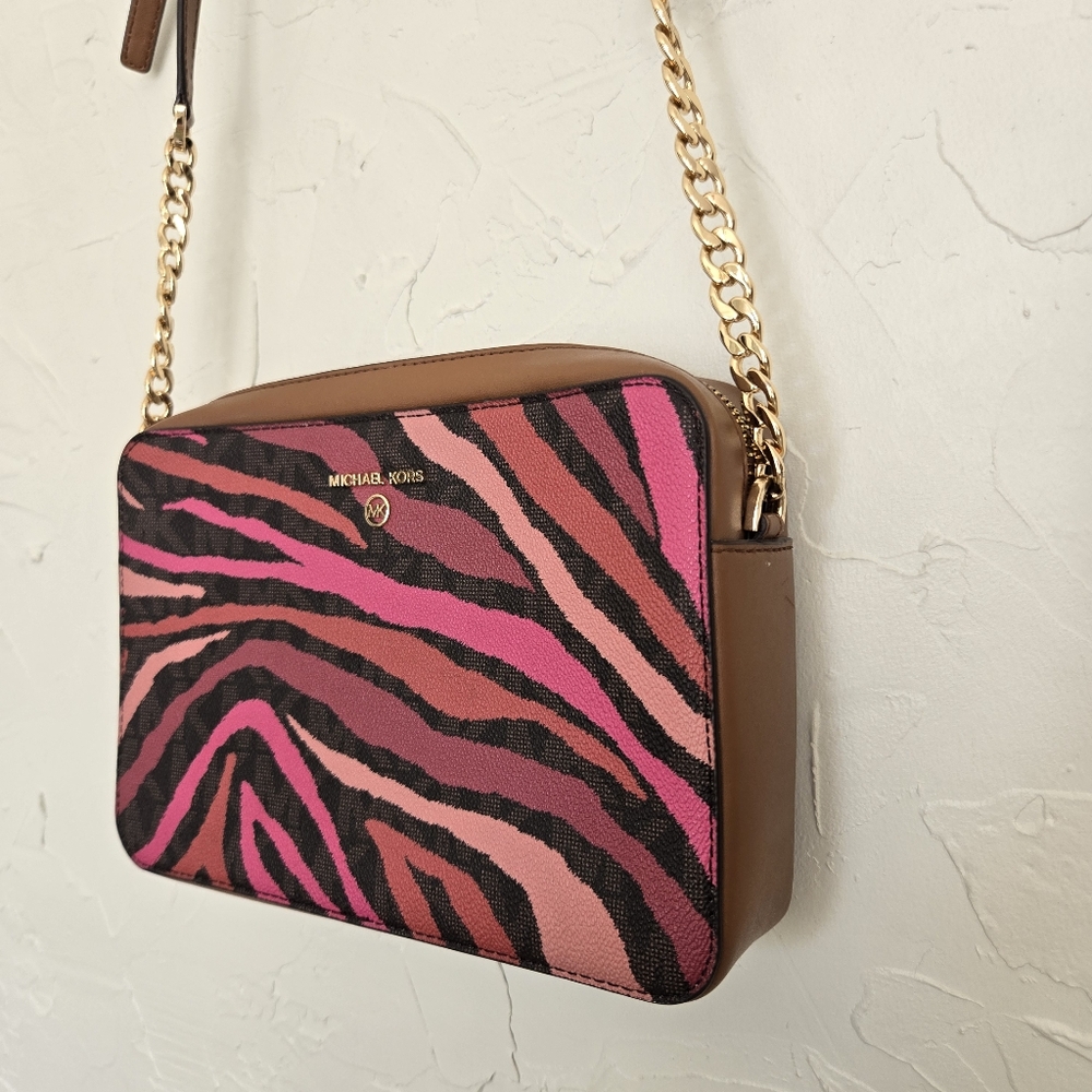 Michael Kors Pink and Brown Crossbody Bag - Picture 2 of 11